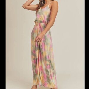 Lush Pastel Tie-Dye Maxi Dress
